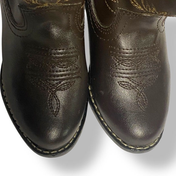 Adorable Kids Cowboy Boots Dark Brown Western NEW Size 7.5 - Picture 4 of 8